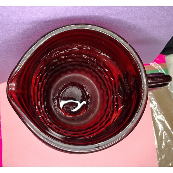 Anchor Hocking Royal Ruby Windsor MidCentury Glass Pitcher 9" Vintage Depression - Picture 14 of 16